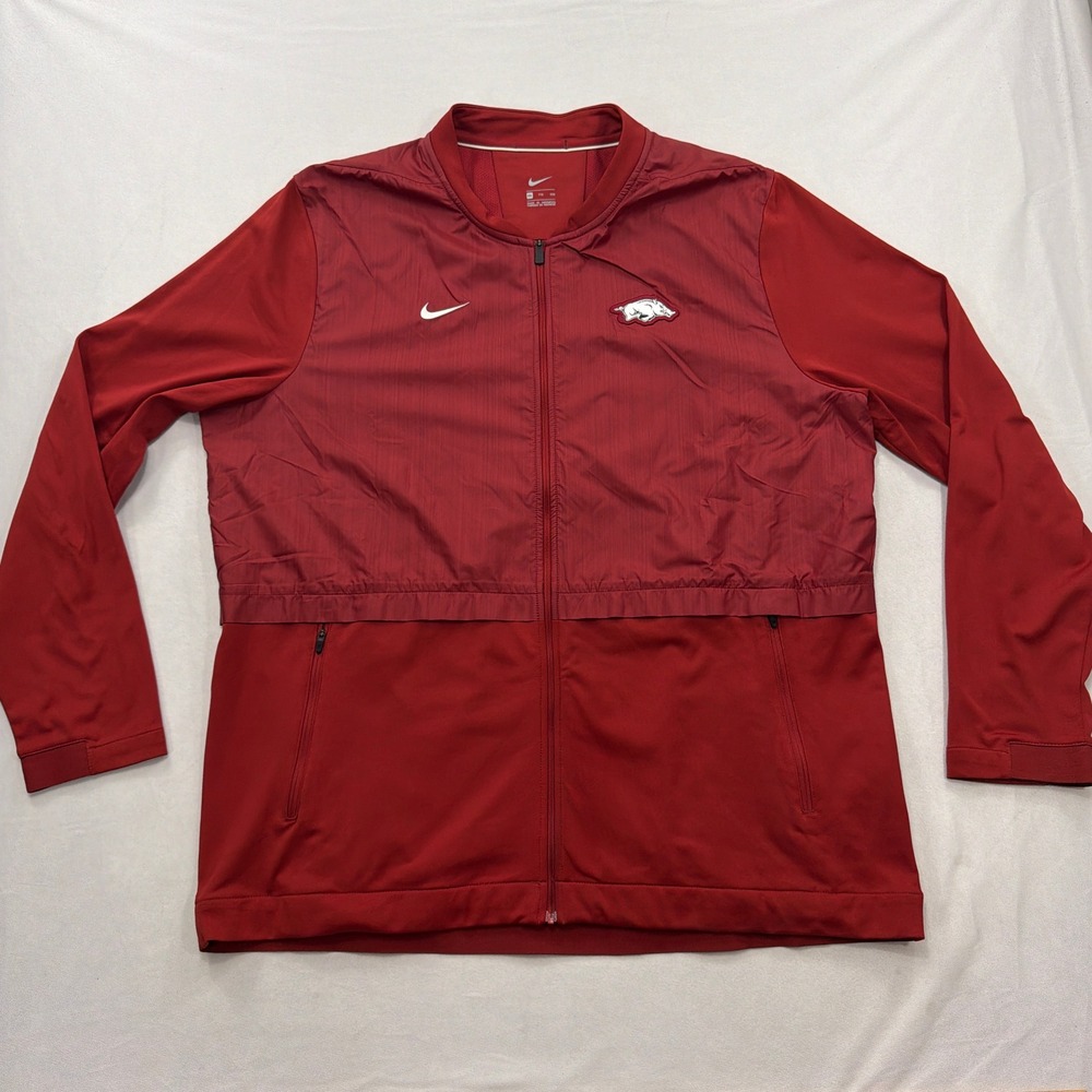 Nike Jacket Arkansas Razorbacks Full Zip Sideline Red Mens XXL